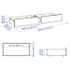 IKEA MALM Bed storage box 200cm White stained oak veneer / 2 pack