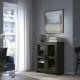 IKEA BRIMNES Cabinet with Doors, Glass 79x95CM Black