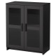 IKEA BRIMNES Cabinet with Doors, Glass 79x95CM Black