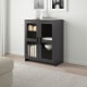 IKEA BRIMNES Cabinet with Doors, Glass 79x95CM Black