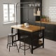 IKEA VADHOLMA Kitchen Island with Rack 126x79x225CM Black, Oak