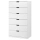 IKEA NORDLI Chest of 6 drawers 80x145cm White