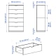 (Nordli Part)IKEA NORDLI Chest of 6 drawers 80x145cm White