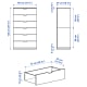 IKEA NORDLI Chest of 6 drawers 80x145cm White