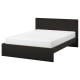 IKEA MALM Small Queen Bed Frame, High, Black-Brown & Luroy