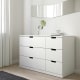 IKEA NORDLI Chest of 6 Drawers 120x76cm, White