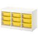 IKEA TROFAST Storage combination with boxes  99x44x55CM white, yellow