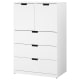 IKEA NORDLI Chest Of 5 Drawers 80x122CM WHITE