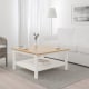 IKEA HEMNES Coffee Table 90x90CM White Stain, Light Brown