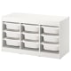 IKEA TROFAST Storage combination with boxes 99x44x55cm White, White