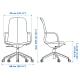 IKEA LANGFJALL Conference Chair with Armrests 68x68x104cm, Beige, White