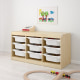 IKEA TROFAST Storage Combination With Boxes, Light White Stained Pine, White, 99 x 44 x 52 cm