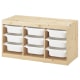 IKEA TROFAST Storage Combination with 9 Boxes 99x44x52cm, Light White Stained Pine, White