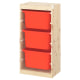 IKEA TROFAST Storage Combination With Boxes, 46x30x91cm Pine, Orange