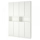 IKEA BILLY / OXBERG Bookcase w Height Extension, Panel doors, 160x30x237cm, White