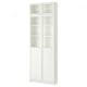 IKEA BILLY Bookcase W Hght Ext Ut/Pnl/Glss Drs, 80x30x237 cm White