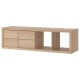 IKEA KALLAX Shelving Unit With 2 Inserts, 42x147 cm White Stained Oak Effect