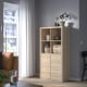 IKEA KALLAX Shelving Unit With 4 Inserts, 147x77 cm White Stained Oak Effect