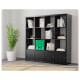 IKEA KALLAX Shelving Unit With 4 Inserts, 147x147 cm Black-Brown