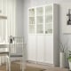 IKEA BILLY / OXBERG Bookcase with panel/glass doors, white/glass, 120x30x202 cm