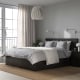 IKEA MALM Small Queen Bed With 4 Storage Boxes, High, Black-Brown & Luroy