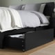 IKEA MALM Bed Frame, High, w 4 Storage Boxes,150x200cm, Black-Brown, Luroy