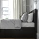 IKEA MALM Bed Frame, High, w 4 Storage Boxes,150x200cm, Black-Brown, Luroy