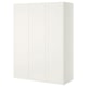 PAX Wardrobe, white, Balsbo white 150x60x201 cm