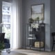 IKEA RUDSTA Glass Door Cabinet, Anthracite, 80x37x120 cm