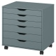 IKEA ALEX Drawer unit on castors, grey-turquoise, 67x66 cm