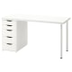 IKEA LAGKAPTEN / ALEX Desk ADILS Leg white 140x60 cm