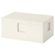 BYGGLEK LEGO box with lid white, 26x18x12 cm
