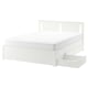 IKEA SONGESAND Bed Frame with 2 Storage Boxes 180x200cm White/Luroy