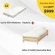 IKEA UTAKER Stackable Bed and 2 Memory Foam Mattresses Combo, 80x200cm