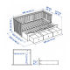 IKEA HEMNES Day-bed Frame and 2 Memory Foam Mattresses Combo, 80x200cm