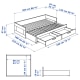 IKEA BRIMNES Day-bed Frame and 2 Memory Foam Mattresses Combo, 80x200cm