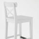 IKEA INGOLF Bar Stool with Backrest 74cm, White