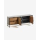 Kave Home KYOKO TV Stand, Black, Natural, 150x55x40 cm