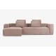 Kave Home BLOK 4-Seat Modular Sofa with Left Chaise, Corduroy, Pink