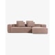 Kave Home Blok 4-Seat Modular Sofa with Left Chaise, Corduroy, Pink