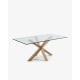 Kave Home ARYA Dining Table, Clear Natural, 200x75x100 cm