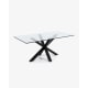 Kave Home ARGO Dining Table, Clear & Black, 2m