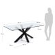 Kave Home ARGO Dining Table, Clear & Black, 2m