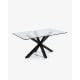 Kave Home Argo Dining Table, Clear & Black, 1.8m