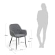 Kave Home Konna Dining Chair, Dark Grey, 59x83x55 cm, Set of 2