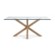 Kave Home Argo Dining Table, Clear & Natural, 1.8m