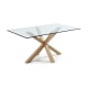 Kave Home Argo Dining Table, Clear & Natural, 1.8m