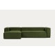 Kave Home Blok 4-Seat Modular Sofa with Left Chaise, Corduroy, Green