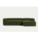 Kave Home Blok 4-Seat Modular Sofa with Right Chaise, Corduroy, Green