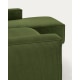 Kave Home Blok 4-Seat Modular Sofa with Right Chaise, Corduroy, Green